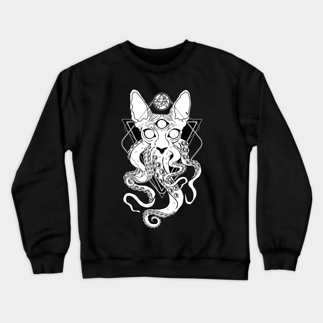 CATHULHU - the cosmic tentacle cat Crewneck Sweatshirt by Von Kowen